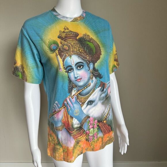 Vintage 90’s Hindu Goddess Bold All Over Print Tee - Picture 1 of 6